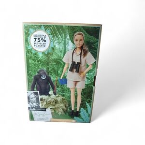 Barbie Jane Goodall Doll with Binoculars and Chimpanzee